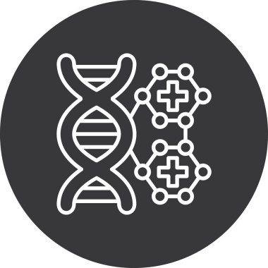 Genetik Simgesi, Basit Renk Vektörü İllüstrasyonu