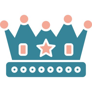 taç vektörü düz renk simgesi