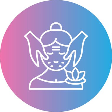 Pembe ve mavi elbiseli bir kadının vektör çizimi