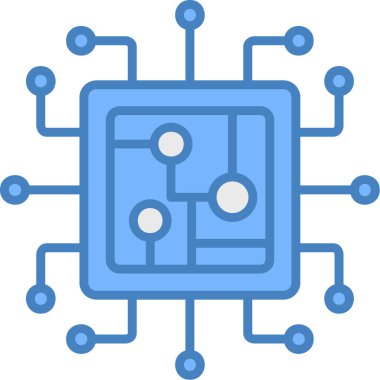 devre çipi simgesi, vektör illüstrasyonu