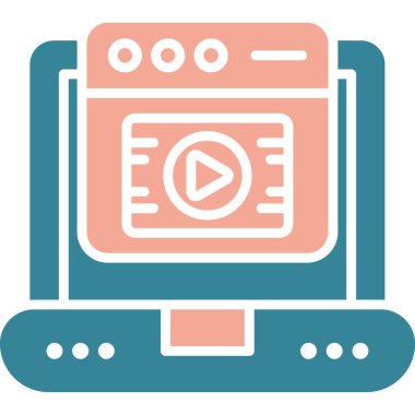 video. Web simgesi basit illüstrasyon