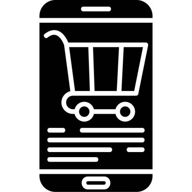 vektör mobil alışveriş kavramı simgesi