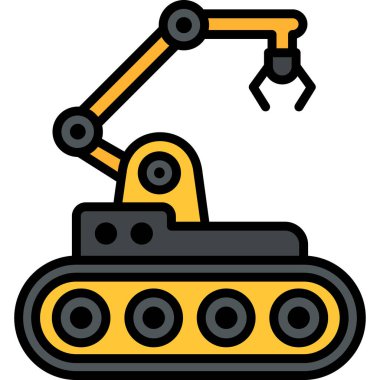 Robotik kol simgesi, vektör illüstrasyon