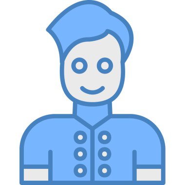 Mavi eşarplı bir adamın vektör çizimi