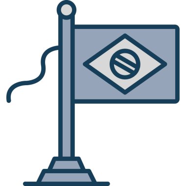 Brezilya bayrağı ülke simgesi doldurulmuş dış hat biçimi