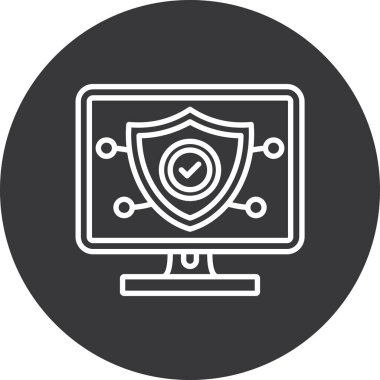 siber güvenlik kalkanı vektör çizimi