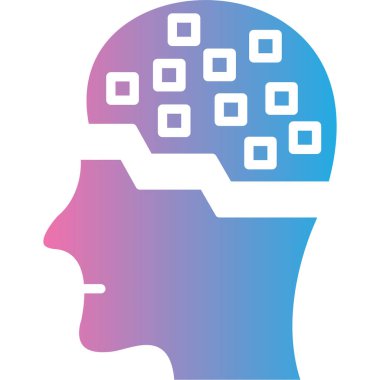 Beyin. Web simgesi basit illüstrasyon