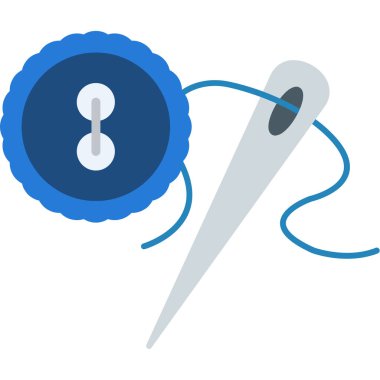 İğne iğne ipliği simgesi düz stil