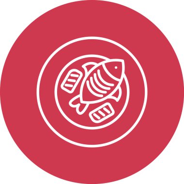 Balık simgesinin vektör illüstrasyonu
