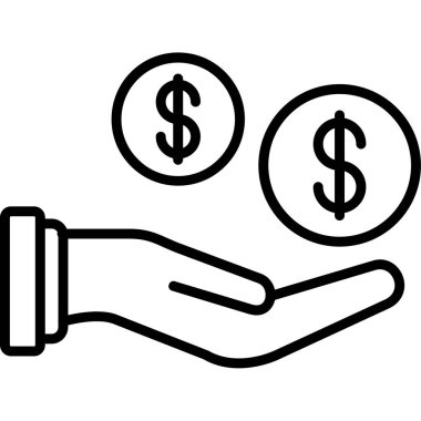 Dolar parası, eller ve dolar simgesi.