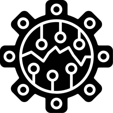 Dişliler. Web simgesi vektör illüstrasyonu