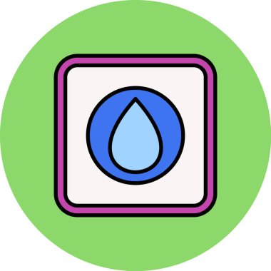 su damlası simgesi, vektör illüstrasyonu