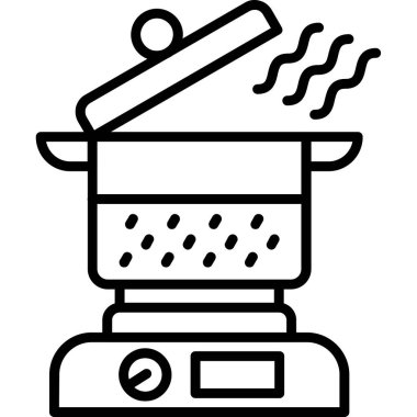 Barbekü bbq bbq simgesi ana hatlar biçiminde