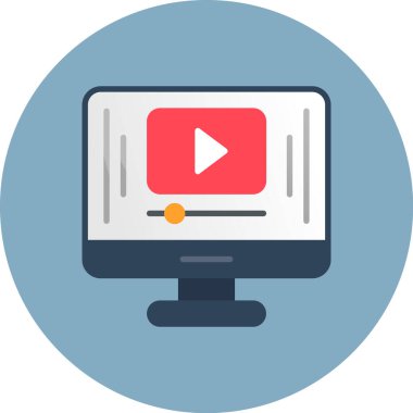 video. Web simgesi basit illüstrasyon