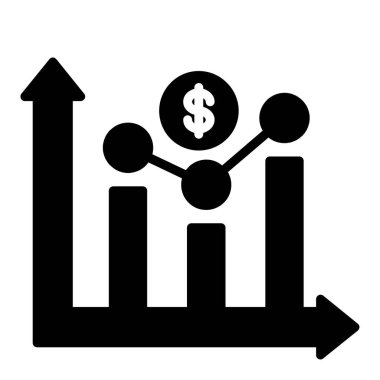 büyüme vektörü glyph düz simgesi