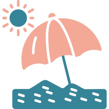 vektör çizim plaj şemsiye