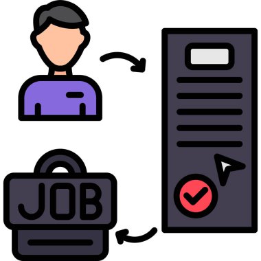 Simge İşe Alma, Basit Renk Vektörü İllüstrasyonu