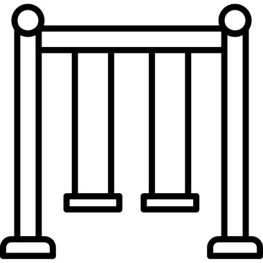 Bar çiti simgesi. Web için çit vektör simgesinin özet çizimi