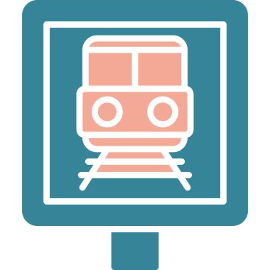 Tek bir ikonun vektör illüstrasyonu. tren simgesi