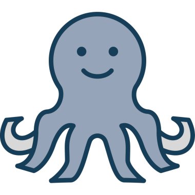 Ahtapot. Web simgesi basit illüstrasyon