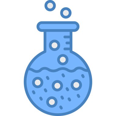 Kimya şişesi simgesi ile doldurulmuş - taslak biçim