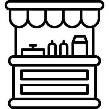 dükkan binası ikon vektör illüstrasyonu