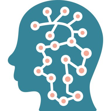 Noktalı ve çizgili beyin. vektör illüstrasyonu
