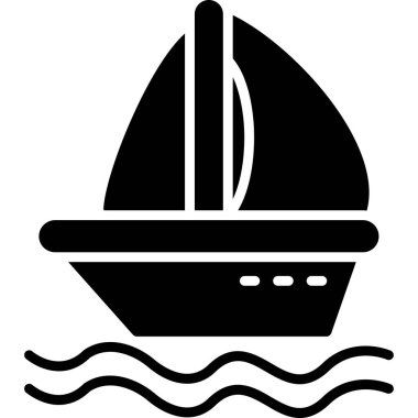 sandal gemisi deniz simgesi taslak biçiminde