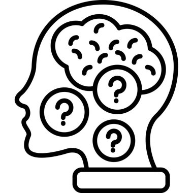 Beyin düşünme simgesi, vektör biçimi