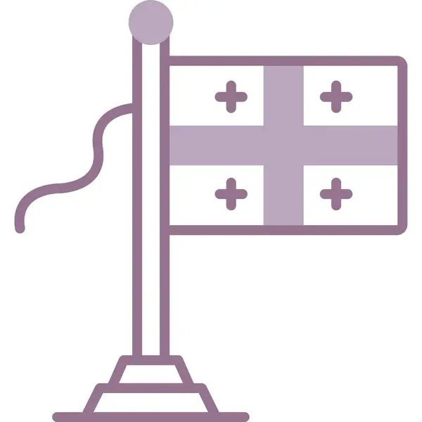 Georgia Bayrak Simgesi, Basit Renk Vektörü İllüstrasyonu