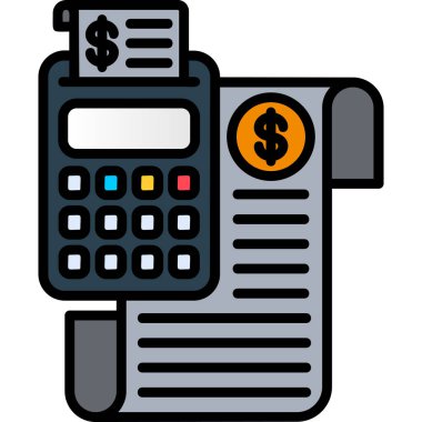 Dolar işareti simgesi, vektör illüstrasyonlu hesap makinesi