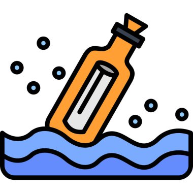 Şişe su ikonu. ana hatlı su şişeleri vektör simgesi rengi düz izole