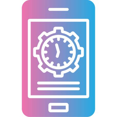 Zaman simgesi vektör illüstrasyon tasarımlı akıllı telefon