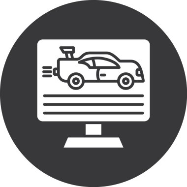 Çevrimiçi araba servisi simgesi ana hatlar biçiminde