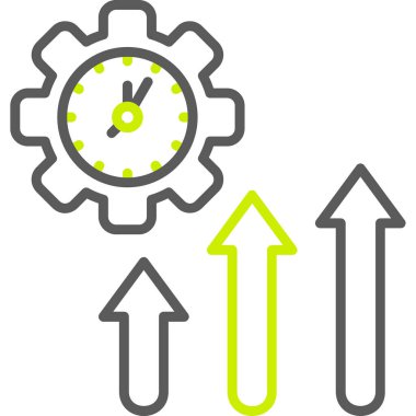 zaman yönetimi düz simgesi, vektör illüstrasyonu