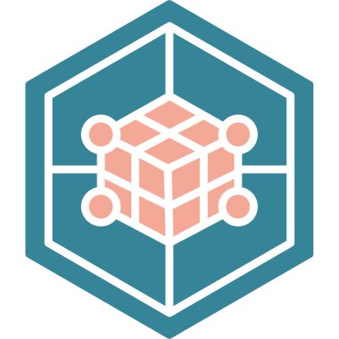 Küp. Web simgesi basit illüstrasyon