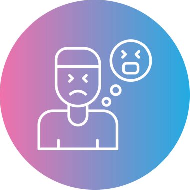 üzgün adam yüzü simgesi, vektör illüstrasyonu