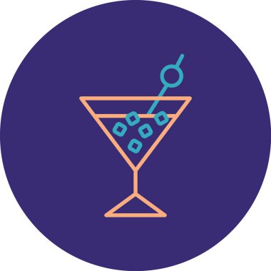 Kokteyl ikonu vektör illüstrasyonu