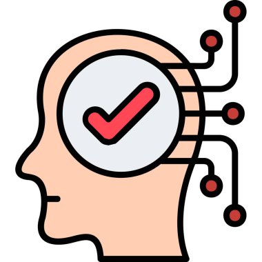 Beyin simgesi, vektör illüstrasyonu