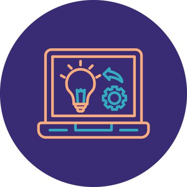 Dizüstü bilgisayar simgesinin vektör çizimi