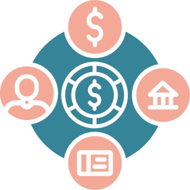 Doları düz Icons set