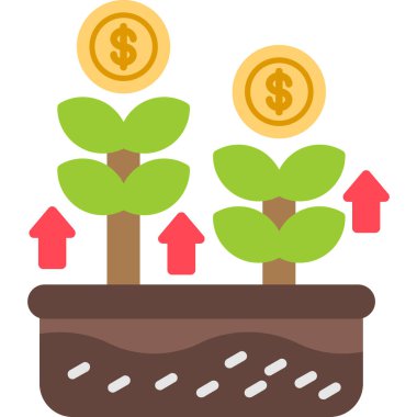 Büyüme düz vektör simgesi