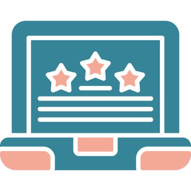 Değerlendirme vektör simgesi. Düz dizayn biçimi beyaz arkaplanda izole edildi. 10 vektör çizimi.