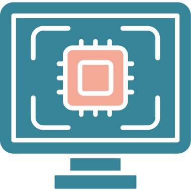 İşlemci. Web simgesi basit illüstrasyon