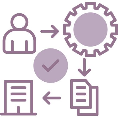 Basit teknik destek simgesi, vektör illüstrasyonu