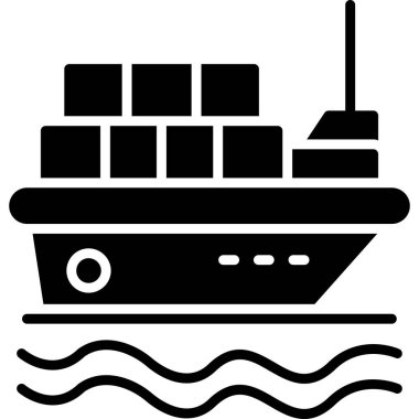 Gemi simgesi, vektör illüstrasyonu