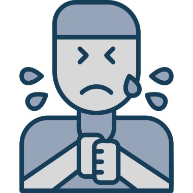 Maskeli ağlayan adam.