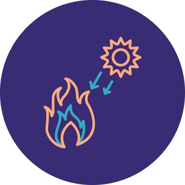 Bir ateş simgesinin vektör illüstrasyonu