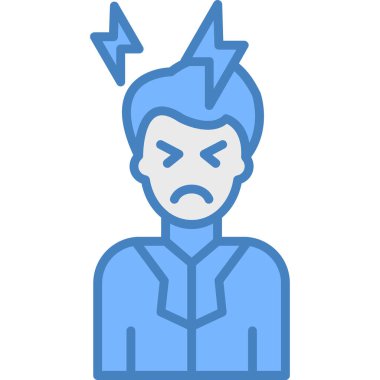 kızgın adam simgesi vektör illüstrasyonu