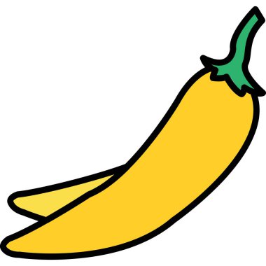 çizgi film karalama muz, vektör, illüstrasyon, simge